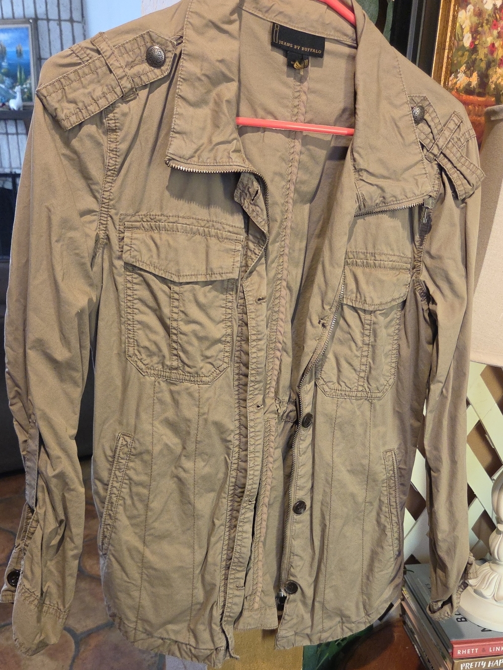 i jeans by Buffalo Olive-Tan Utility Jacket with Epaulets